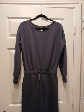 *SOLD* SPANX Slate Gray Long Sleeve Drawstring Jumpsuit